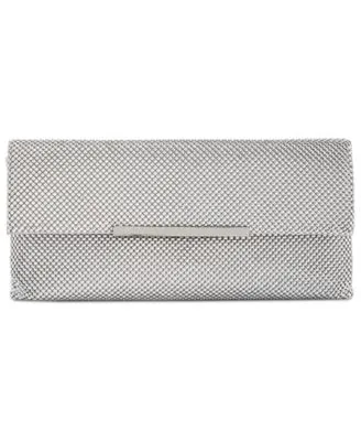 Inc Hether Shiny Mesh Clutch (Check Color)