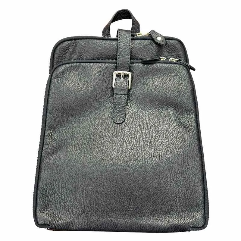 Italian Leather Backpack Navy