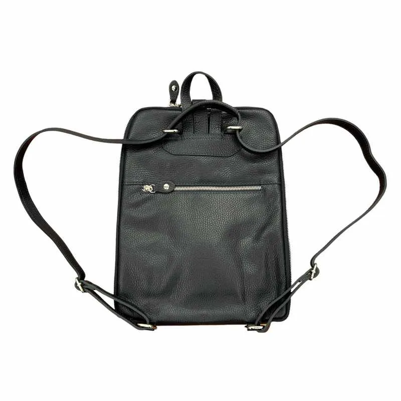 Italian Leather Backpack Navy