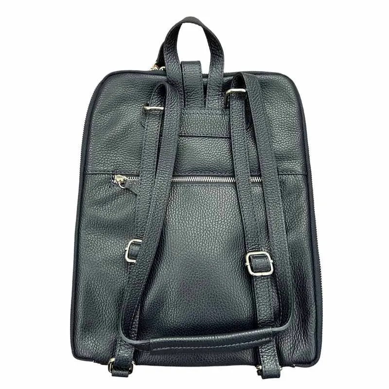 Italian Leather Backpack Navy