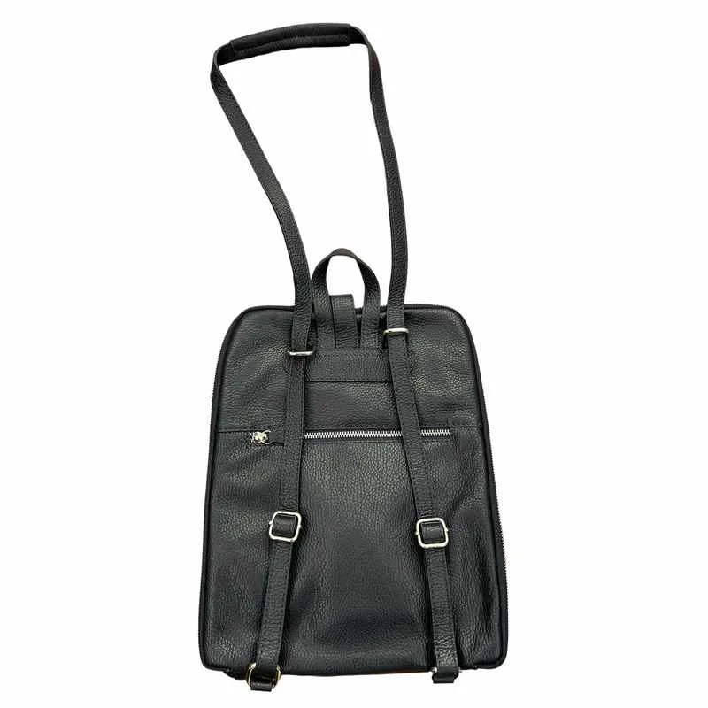 Italian Leather Backpack Navy