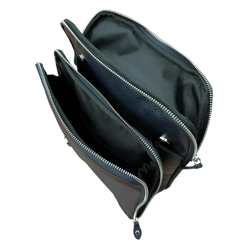 Italian Leather Backpack Navy