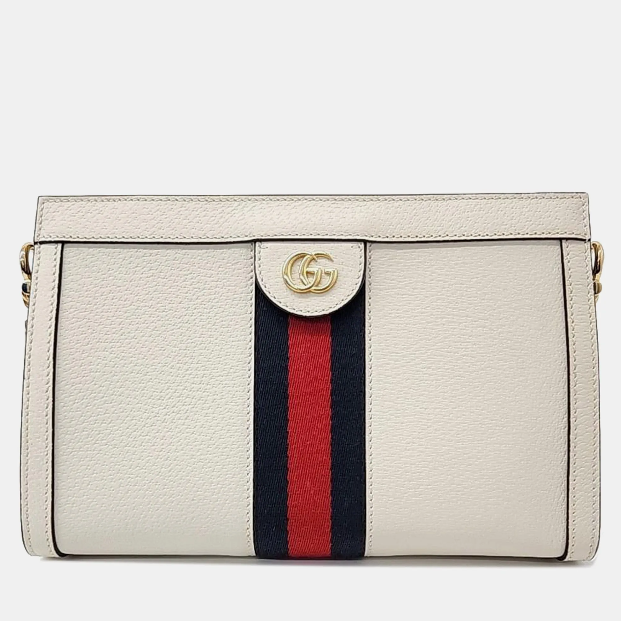 Ivory Leather Ophidia Shoulder Bag