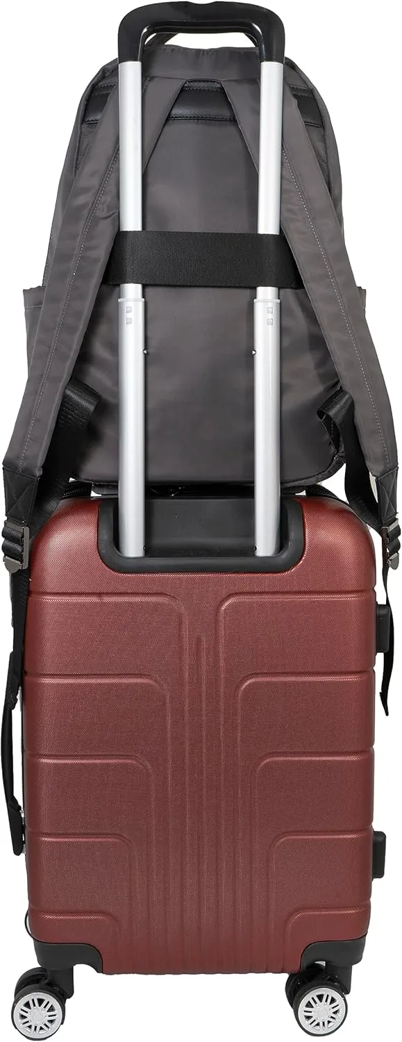 Joan & David Twill Nylon Workbook Laptop Backpacks, Jdb1039-027-charcoal, Travel Backpacks