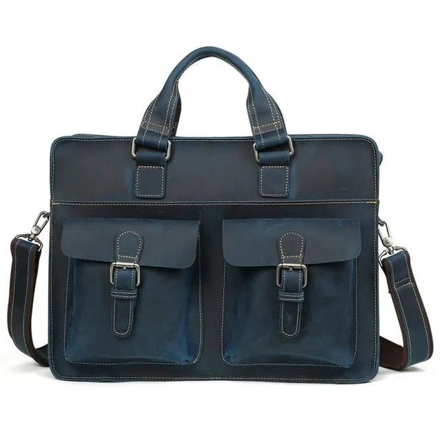 JOYIR Vintage Men's Cow Genuine Leather Briefcase Crazy Horse Leather Messenger Bag Male Laptop Bag Men Business Travel Bag
