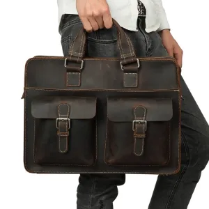 JOYIR Vintage Men's Cow Genuine Leather Briefcase Crazy Horse Leather Messenger Bag Male Laptop Bag Men Business Travel Bag