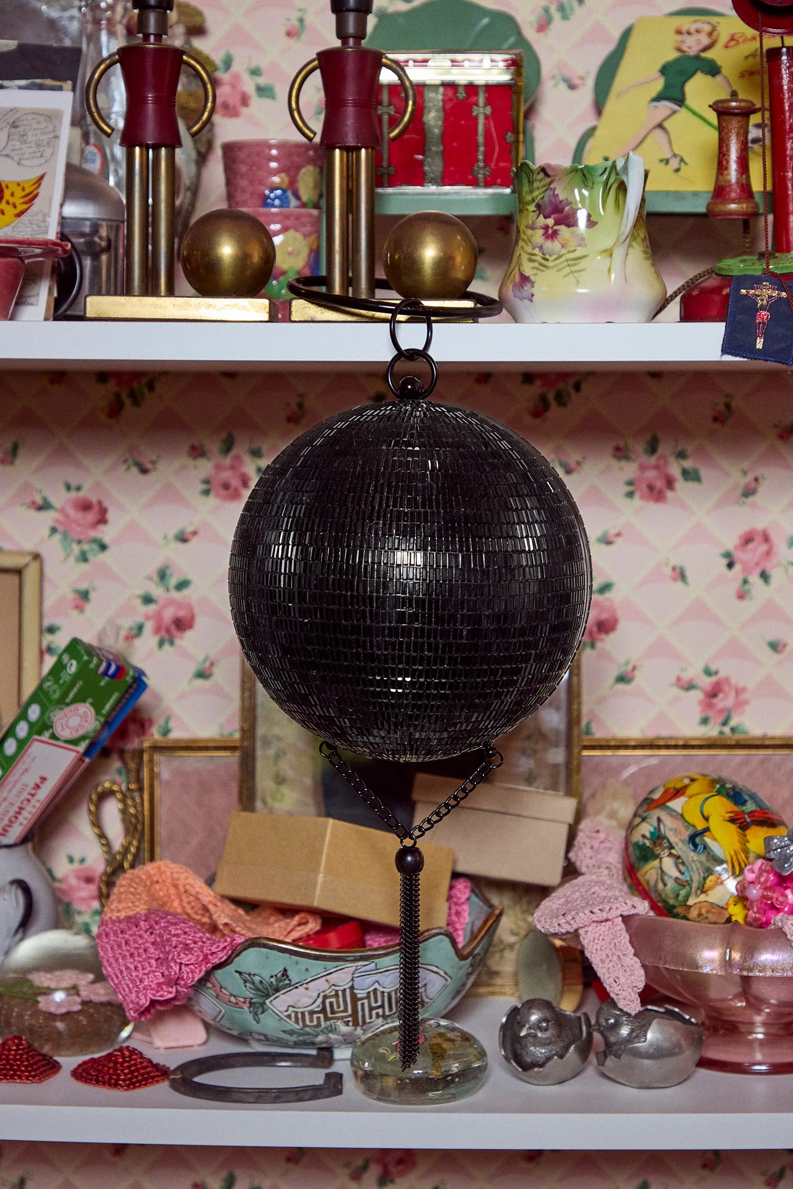 KITSCH DANCIN QUEEN DISCO BALL BAG BLACK