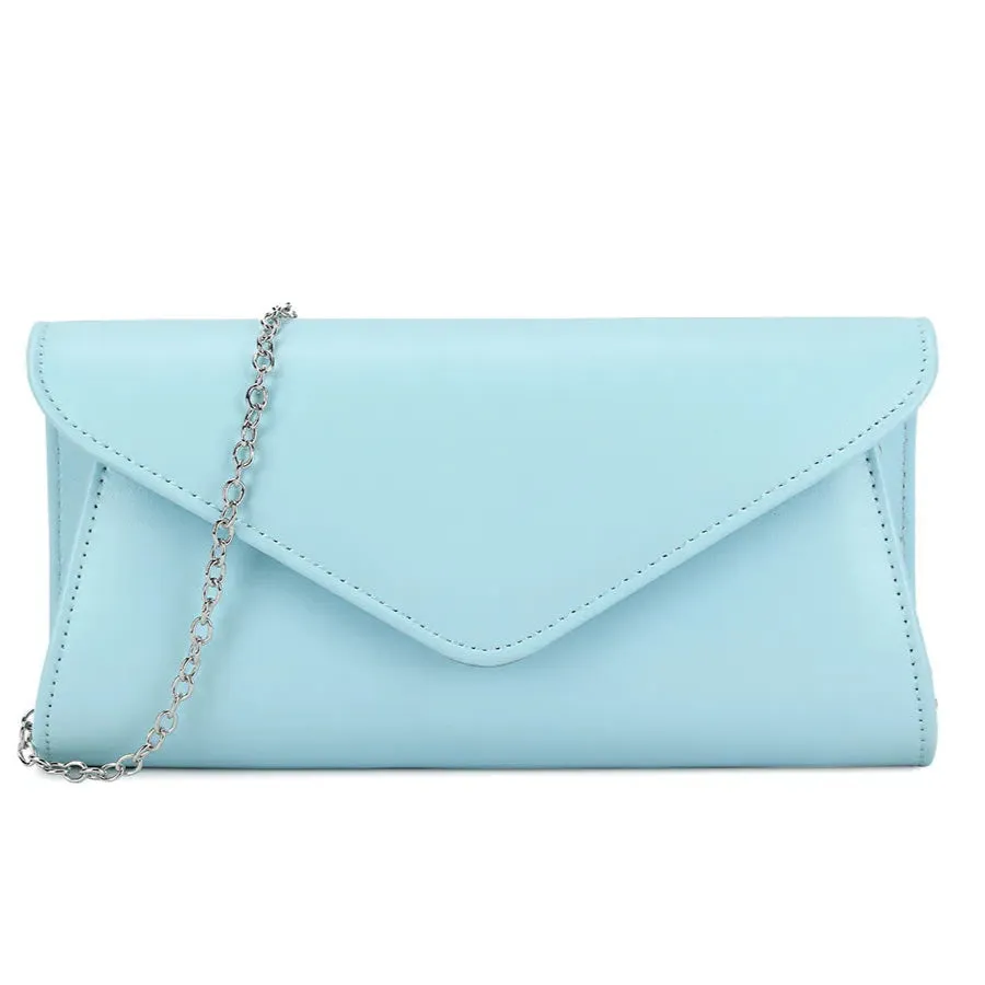 Koko Powder blue envelope clutch bag