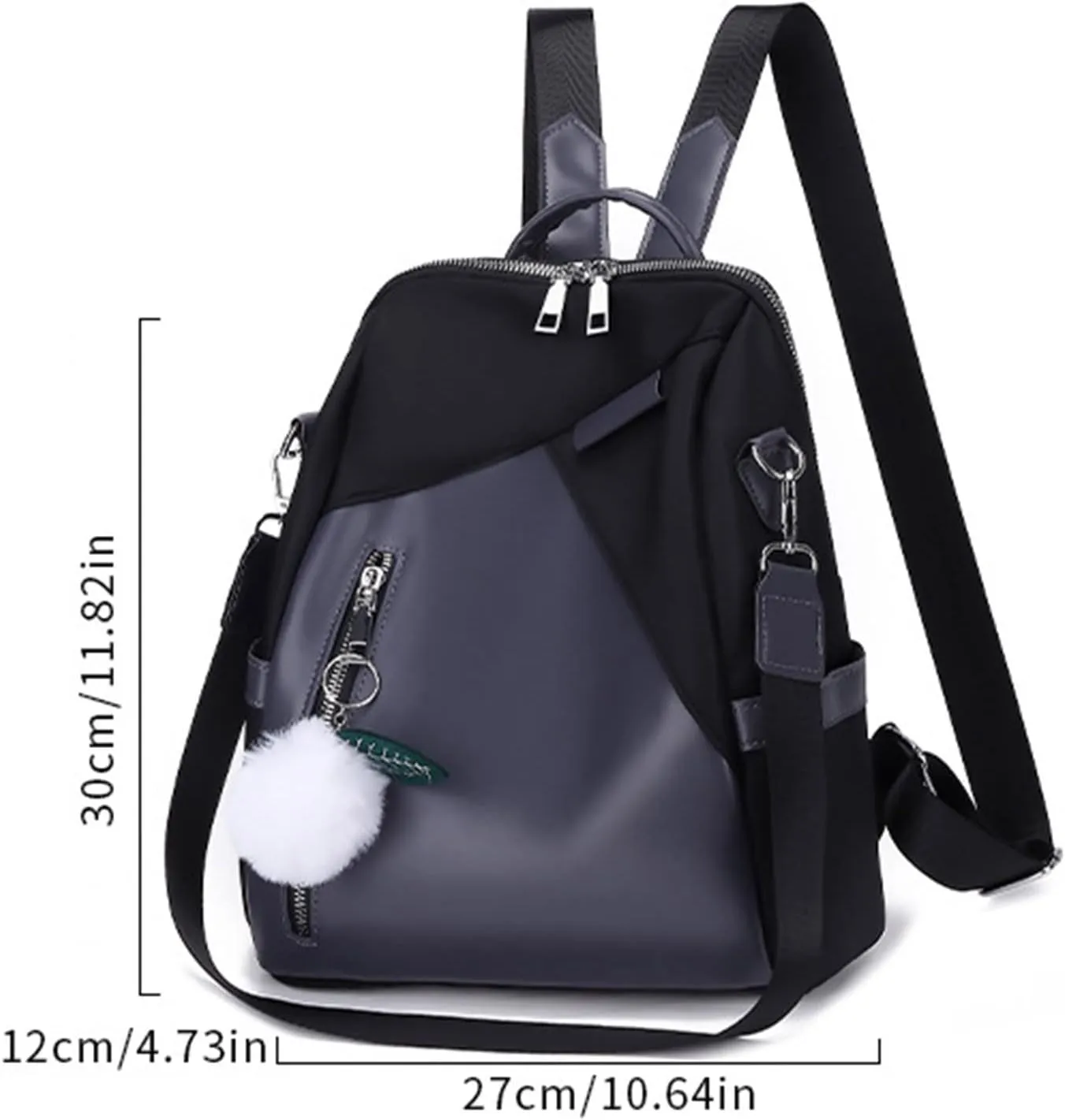 Ladies Fashion Pendant Casual Backpack Retro Solid Color Large Capacity Small Anime Backpack for Women (Blue, One Size)