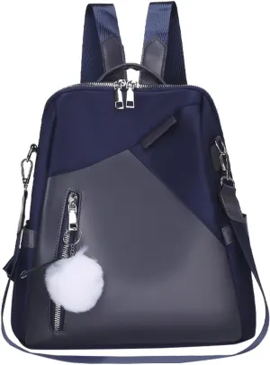 Ladies Fashion Pendant Casual Backpack Retro Solid Color Large Capacity Small Anime Backpack for Women (Blue, One Size)