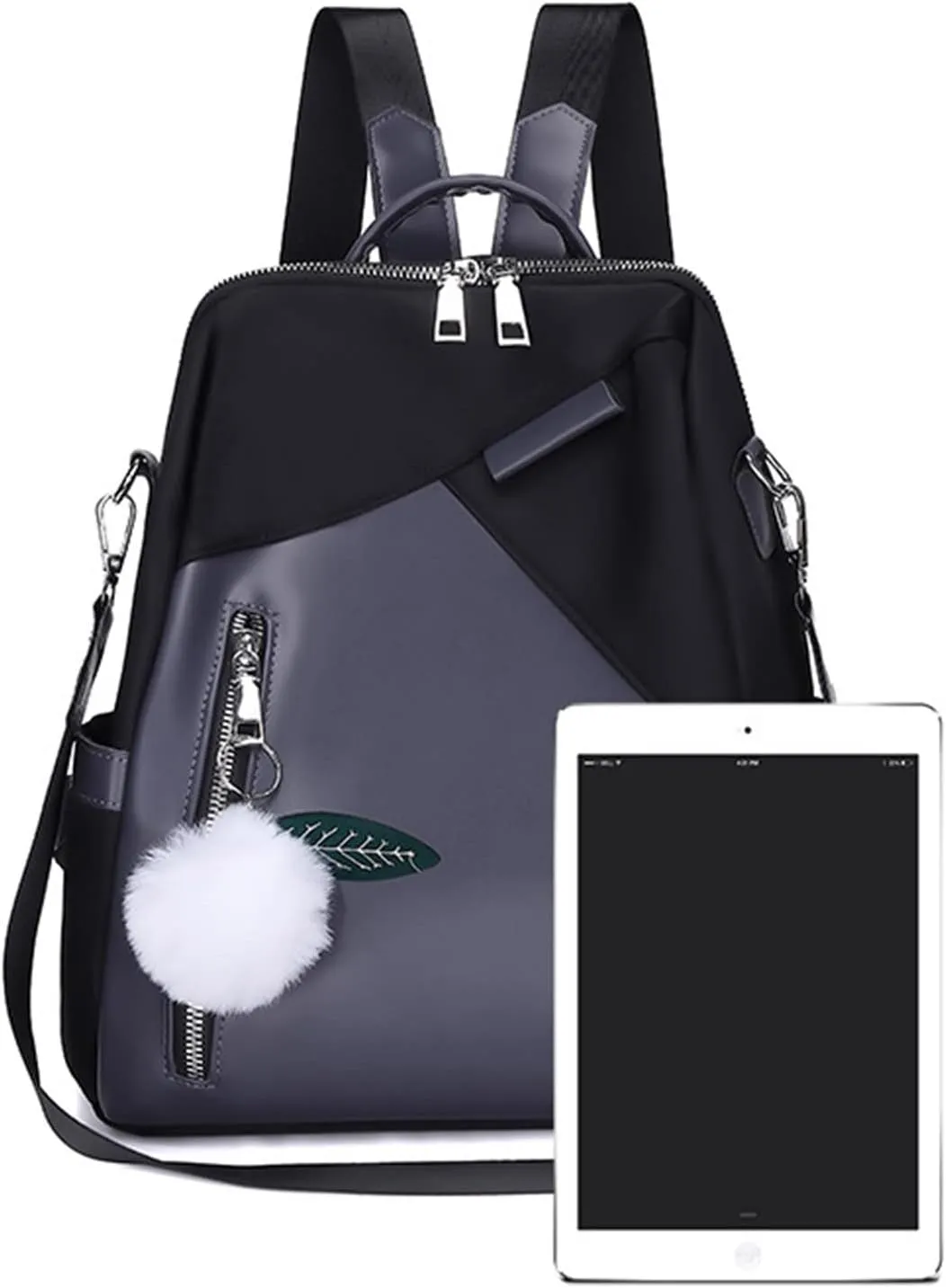 Ladies Fashion Pendant Casual Backpack Retro Solid Color Large Capacity Small Anime Backpack for Women (Blue, One Size)