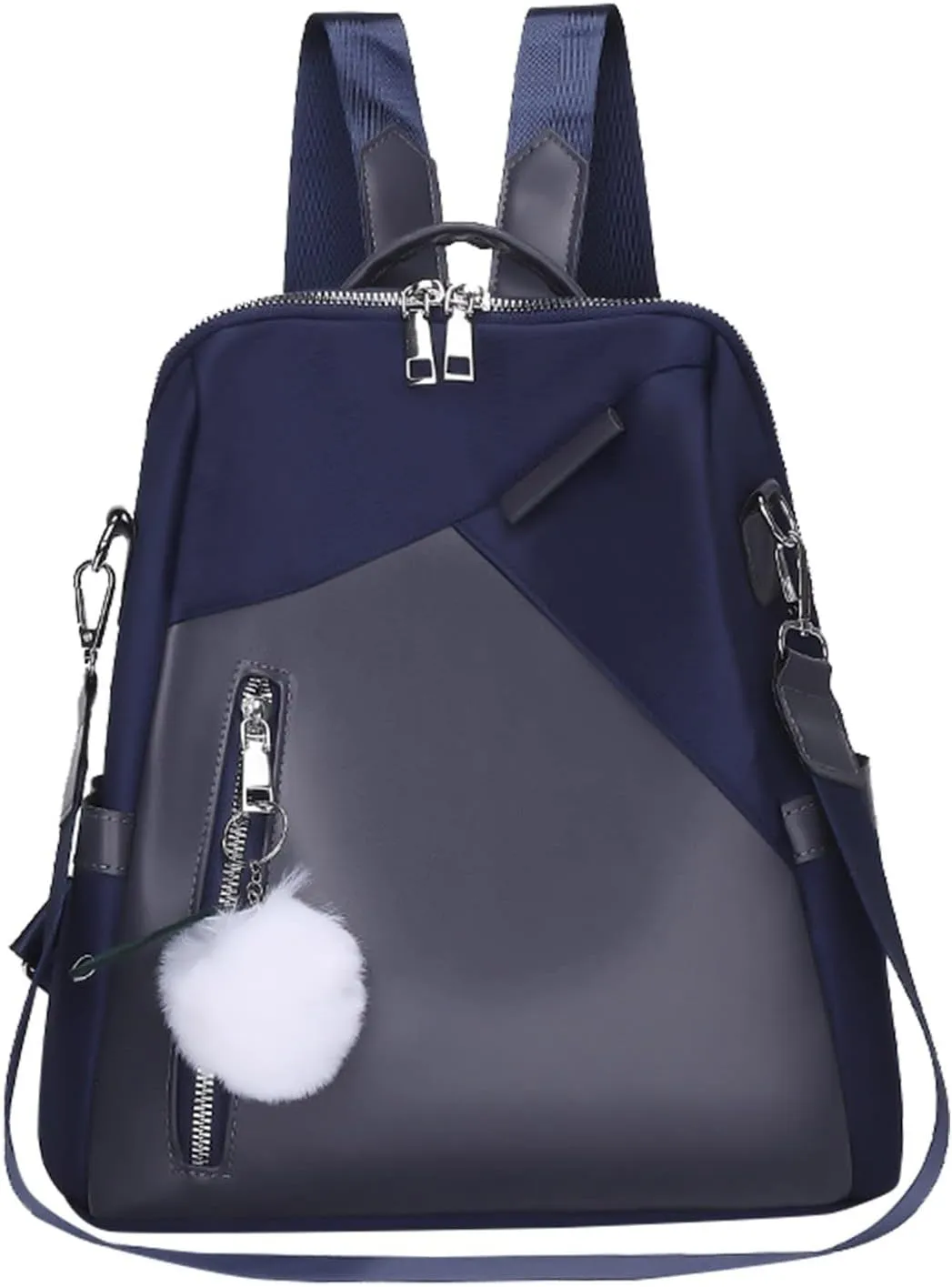 Ladies Fashion Pendant Casual Backpack Retro Solid Color Large Capacity Small Anime Backpack for Women (Blue, One Size)