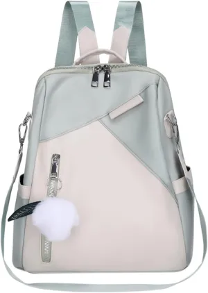 Ladies Fashion Pendant Casual Backpack Retro Solid Color Large Capacity Small Anime Backpack for Women (Green, One Size)