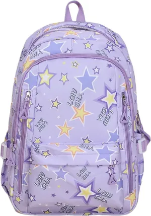 Ladies Multipurpose Design Handbag Retro Large Capacity Solid Soft Fashion Backpacks Womens Purses Medium Size(Light Purple)