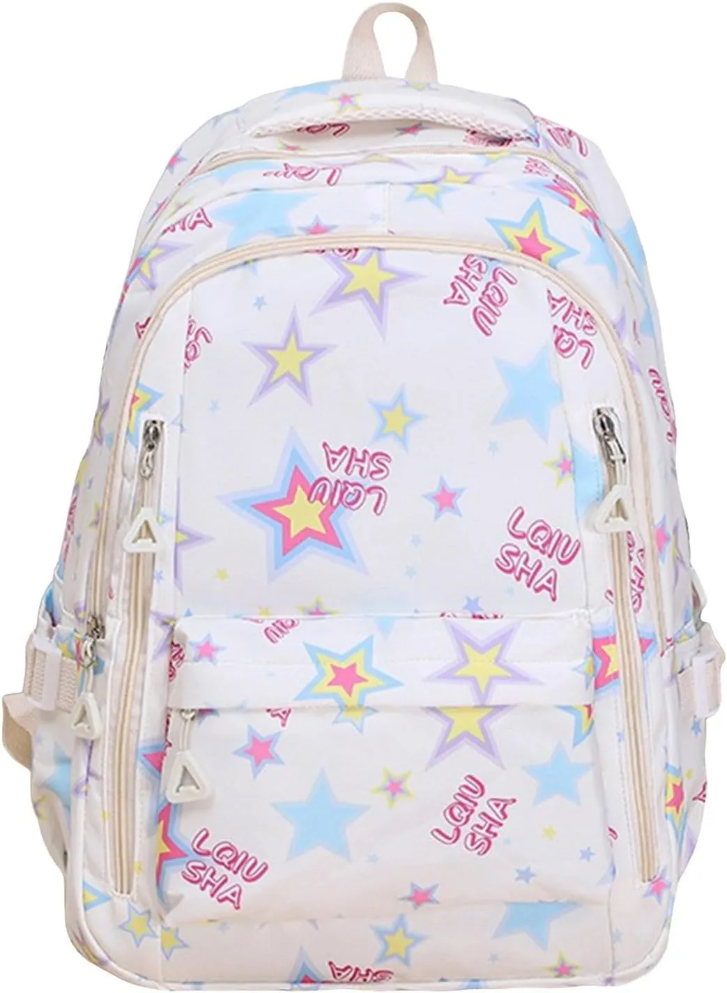 Ladies Multipurpose Design Handbag Retro Large Capacity Solid Soft Fashion Backpacks Womens Purses Medium Size(White)