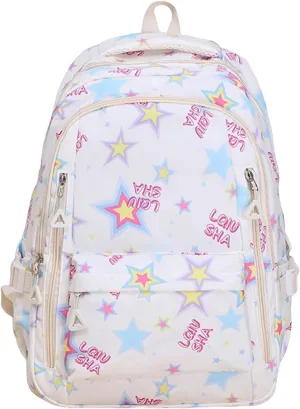 Ladies Multipurpose Design Handbag Retro Large Capacity Solid Soft Fashion Backpacks Womens Purses Medium Size(White)