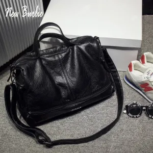 Large Capacity Bags for Women 2020 Shoulder Tote Bag washed PU Motorcycle  Messenger casual handbags Top-handle bags Sac a main