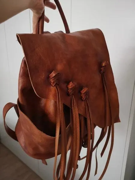 Large leather backpack,  Handcrafted leather bag, Women Vintage School bag,Full Grain Leather Everyday Backpack, Special Gift for Her