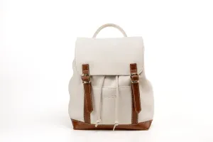 Leather Backpack White Laurel Canyon Collection