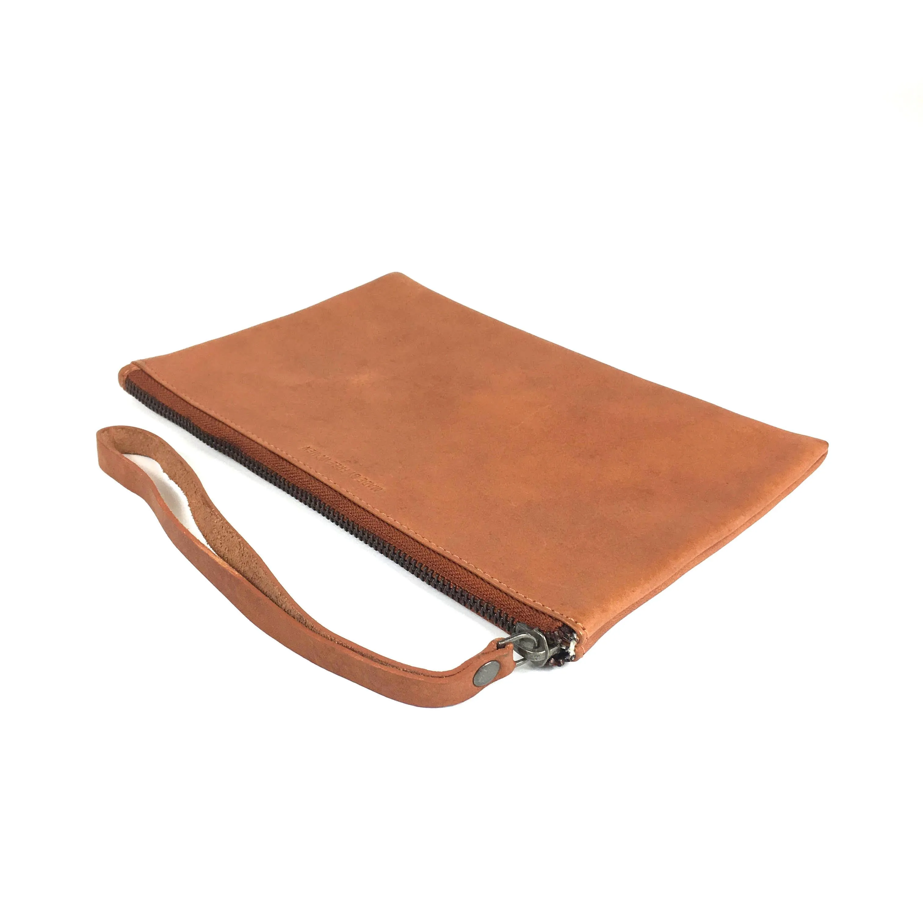 LEATHER CLUTCH CAMEL