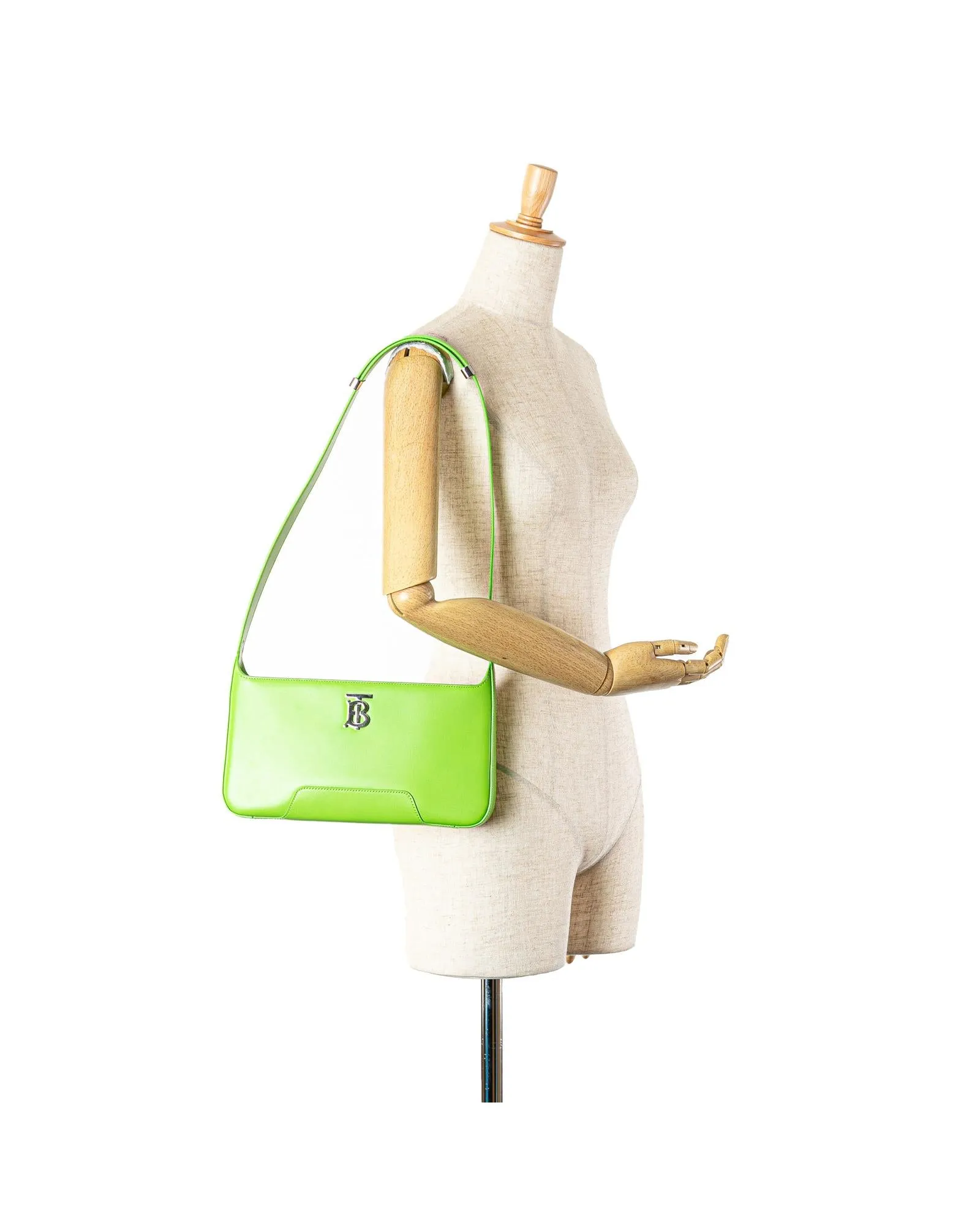 Leather Shoulder Bag with Top Zip Closure and Interior Slip Pockets