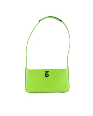 Leather Shoulder Bag with Top Zip Closure and Interior Slip Pockets
