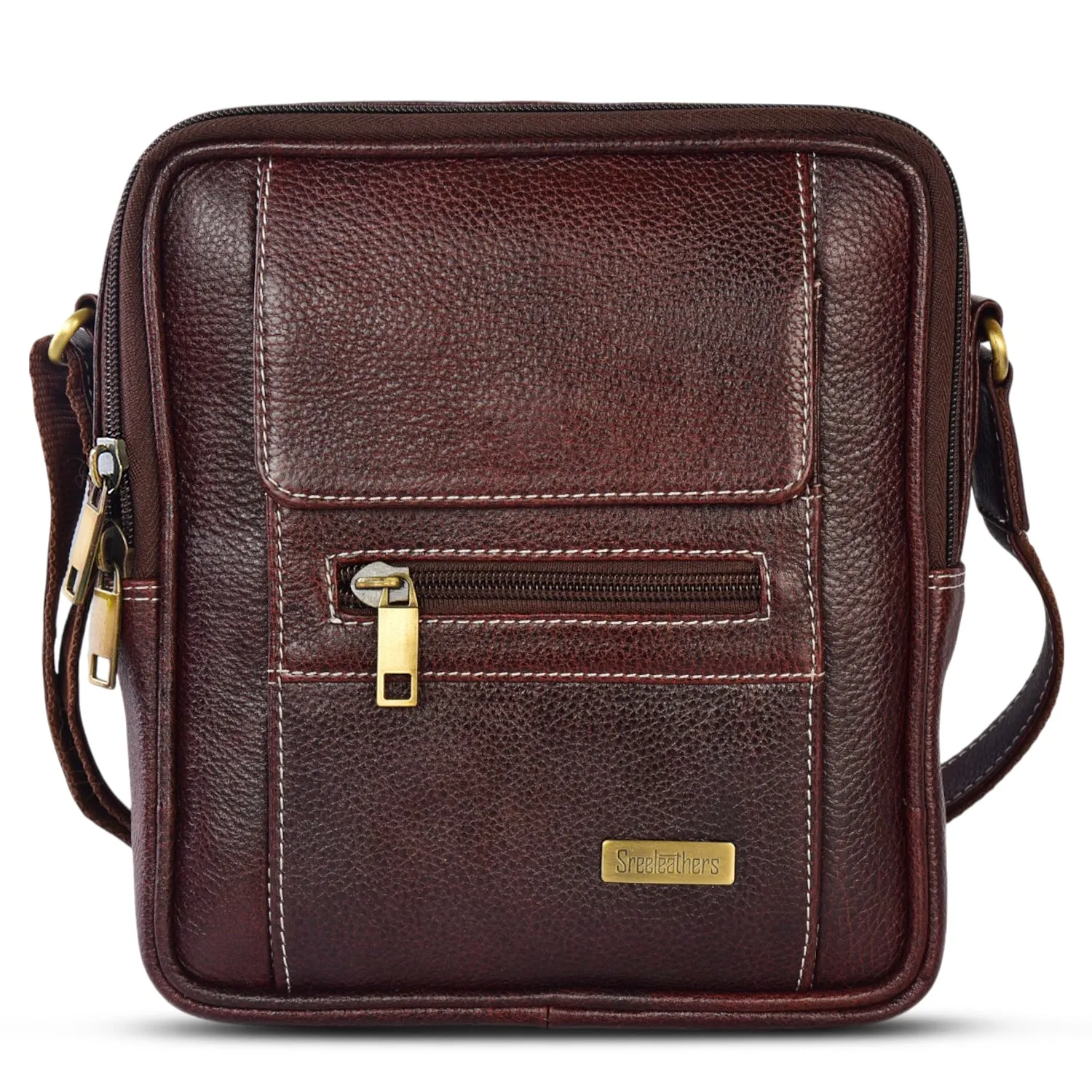 LEATHER SLING BAG 998918 (BROWN)