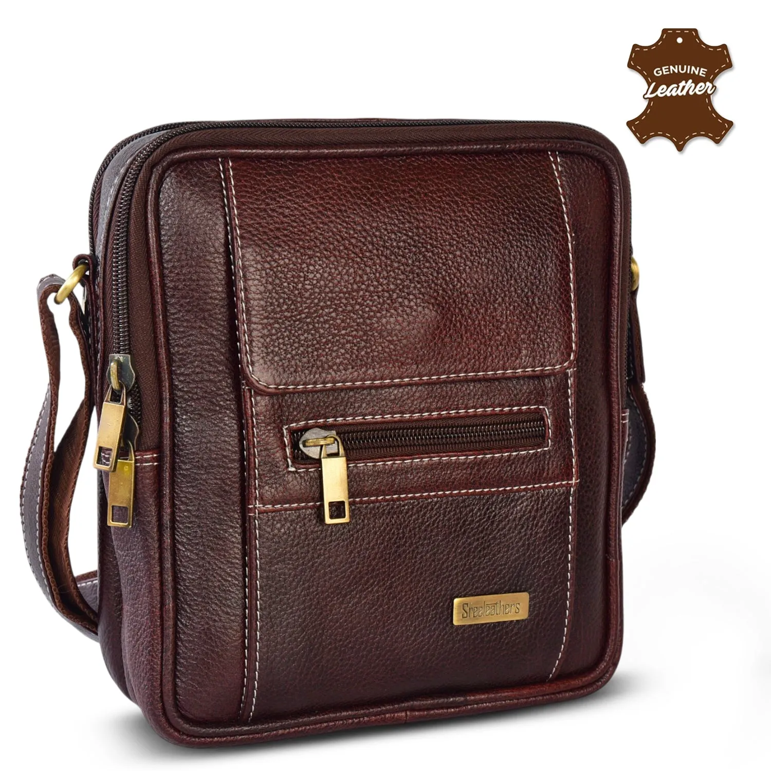 LEATHER SLING BAG 998918 (BROWN)