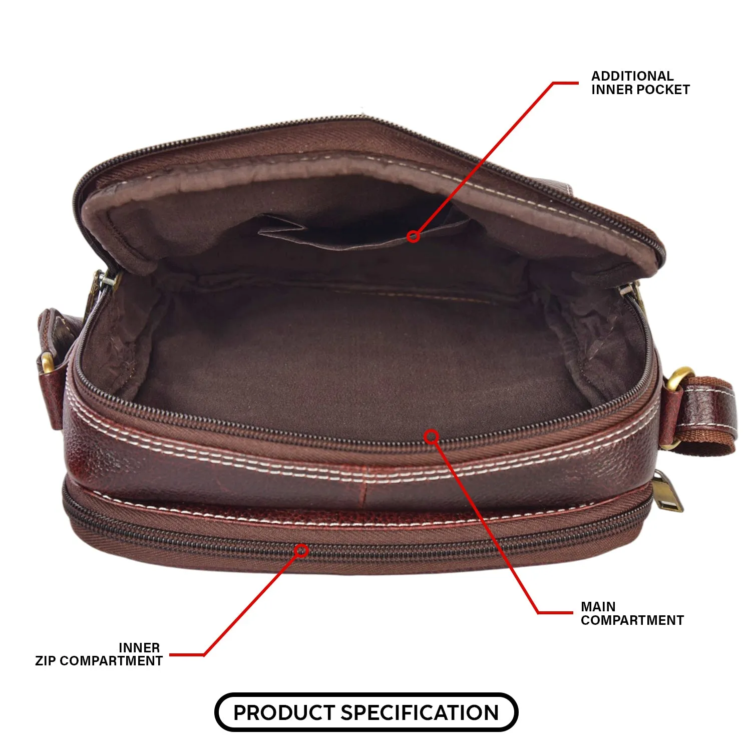 LEATHER SLING BAG 998918 (BROWN)