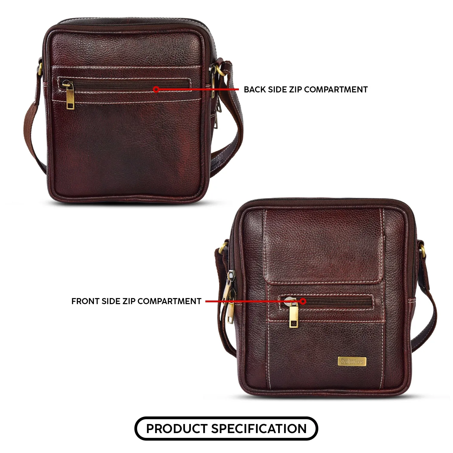 LEATHER SLING BAG 998918 (BROWN)