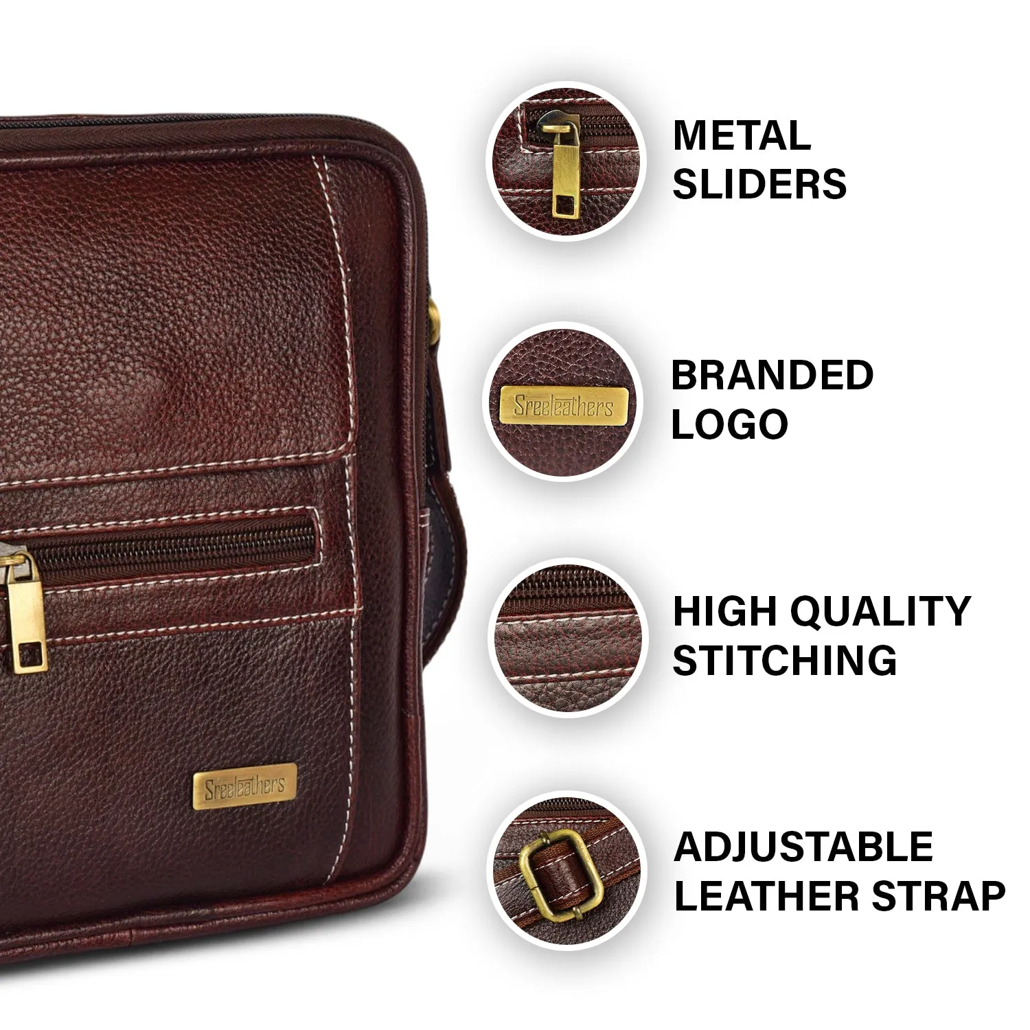 LEATHER SLING BAG 998918 (BROWN)