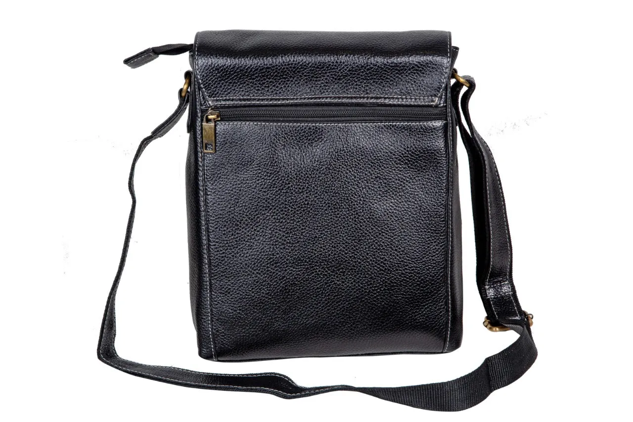 LEATHER SLING BAG  998921 (BLACK)
