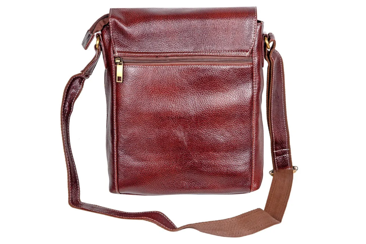 LEATHER SLING BAG 998921 (BROWN)