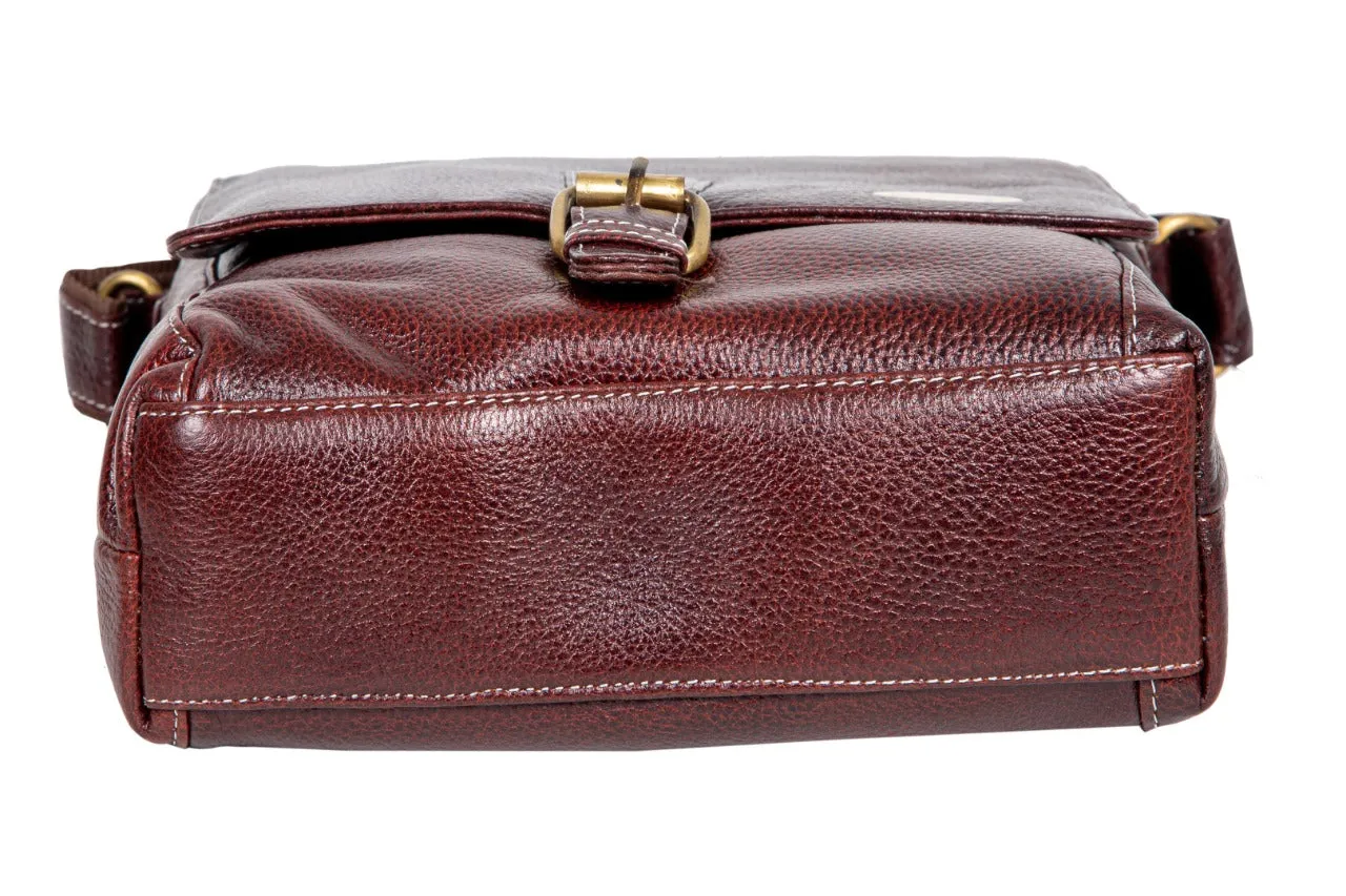 LEATHER SLING BAG 998921 (BROWN)