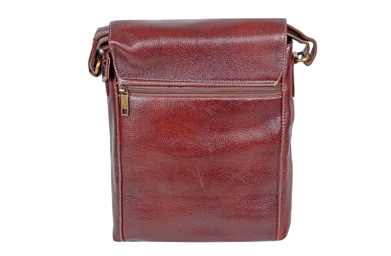 LEATHER SLING BAG 998921 (BROWN)