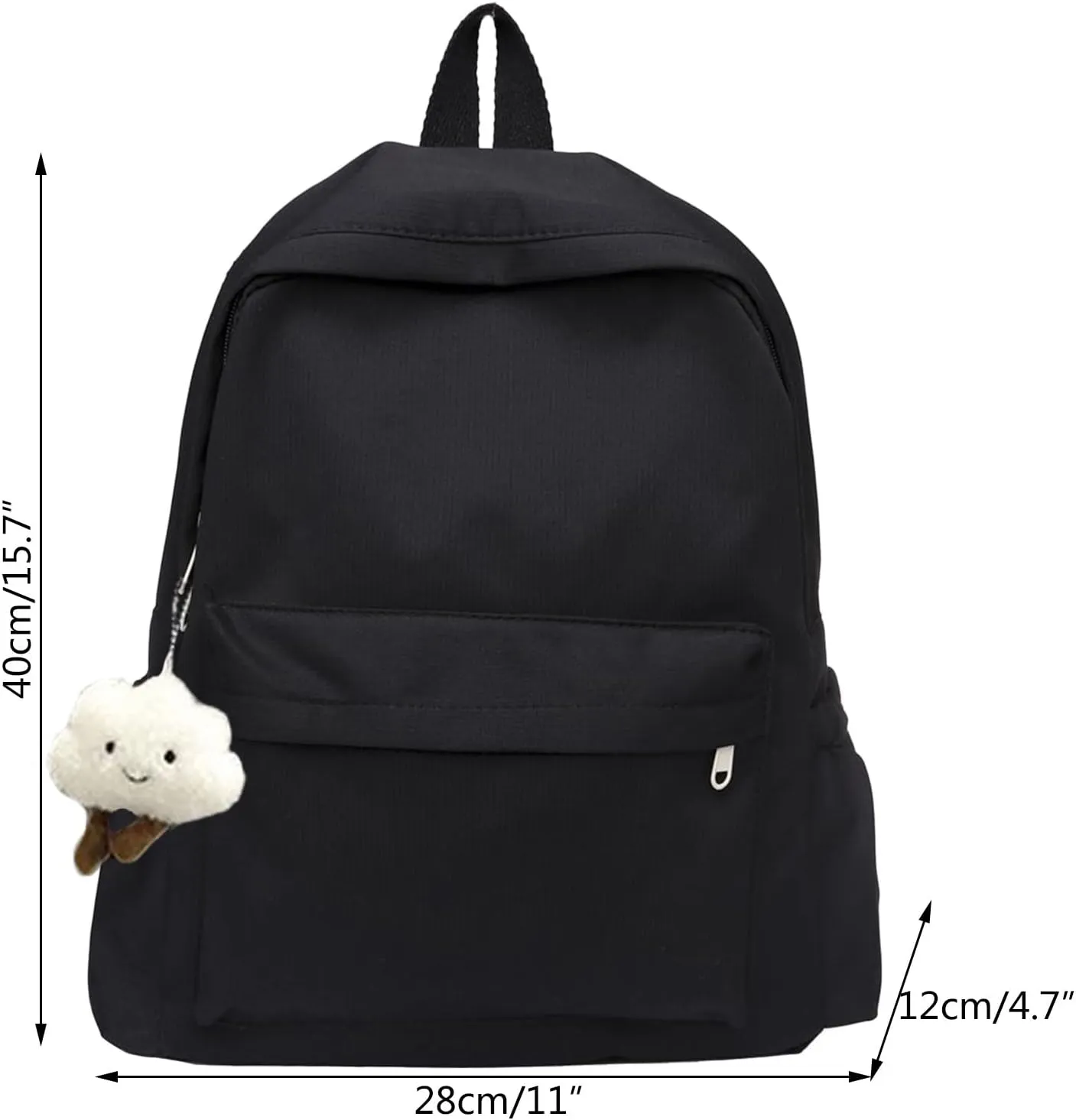 Leather Travel Backpack for Women Adjustable Shoulder Belt Zipper Backpacks Stylish Daypack Purse Shoulder Bag(Black)