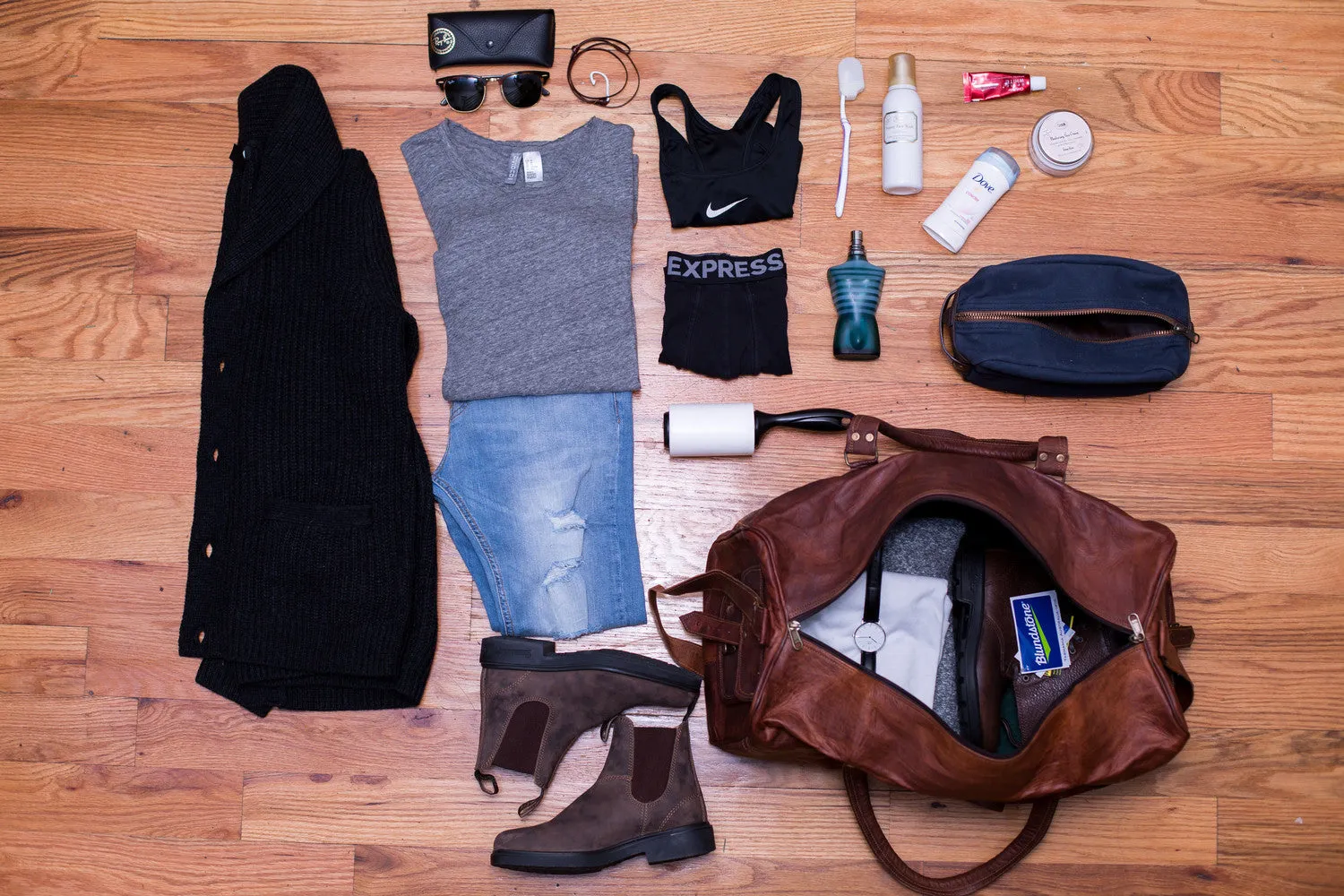 Leather Weekender Duffel 20"