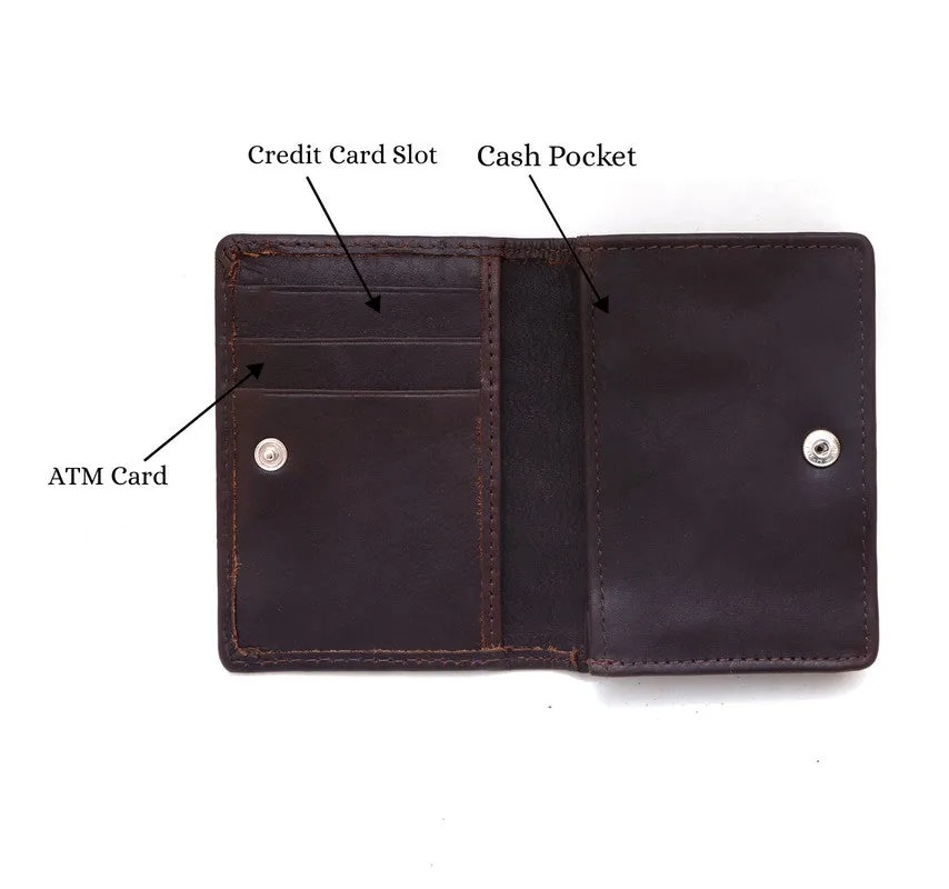 leophat Men Ethnic Brown Genuine Leather Wallet (9 Card Slots)