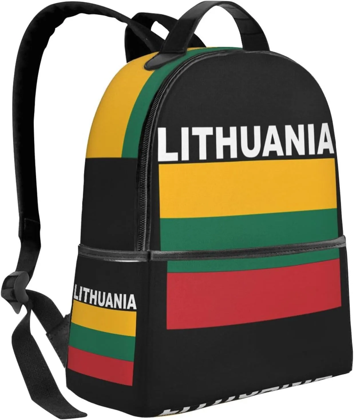 Lithuania Flag Casual Backpacks Laptop Backpack Carry-on Daypack Sports Travel Rucksack Lightweight Working Bag for Outdoor Hiking Cycling Walking