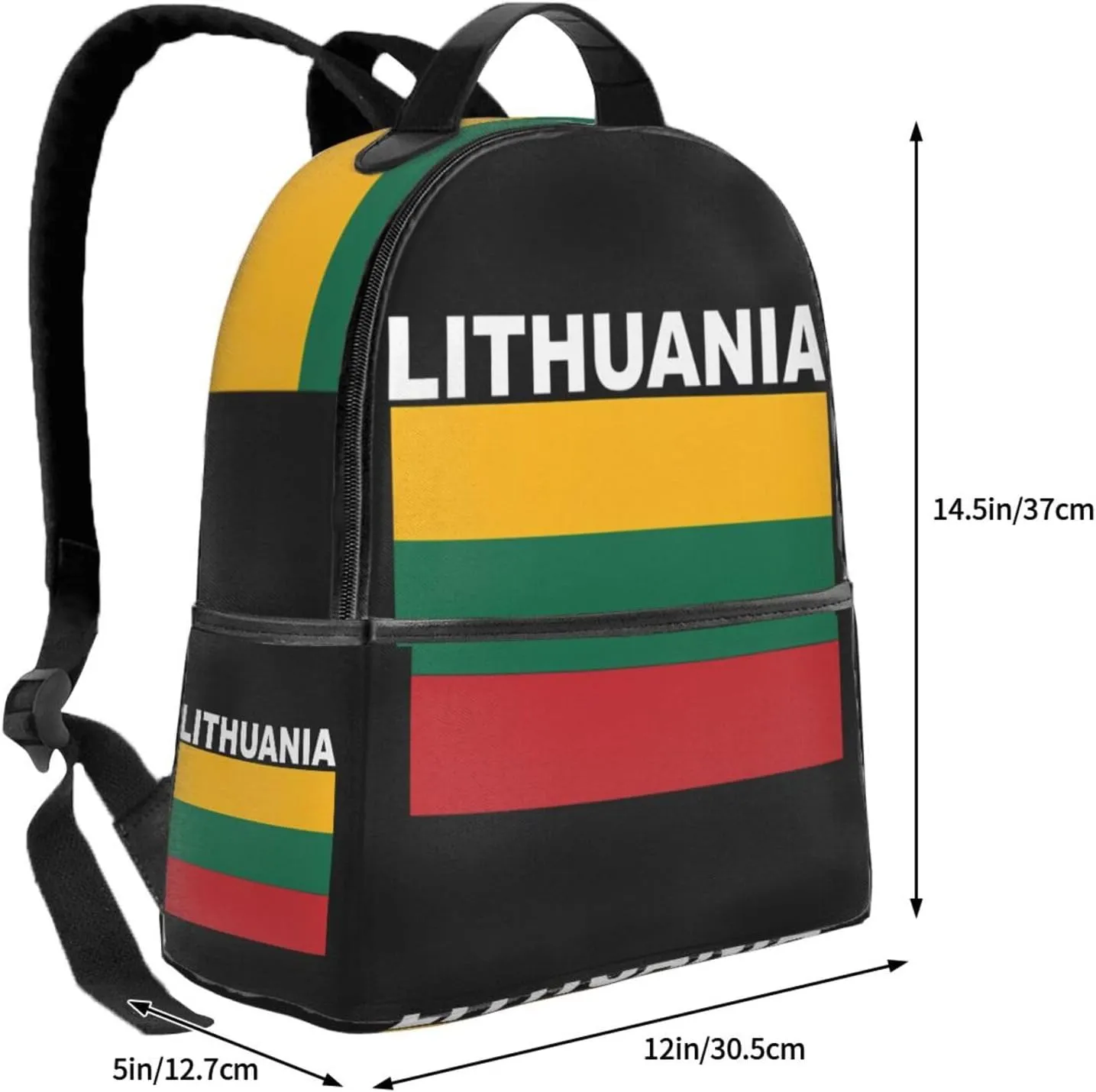 Lithuania Flag Casual Backpacks Laptop Backpack Carry-on Daypack Sports Travel Rucksack Lightweight Working Bag for Outdoor Hiking Cycling Walking