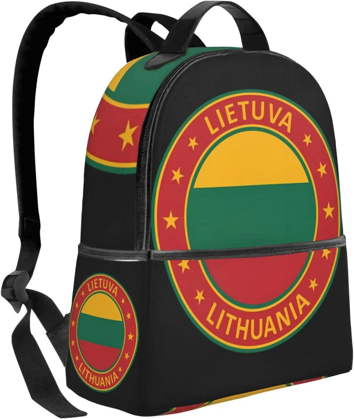Lithuania Lietuva Flag Casual Backpacks Laptop Backpack Carry-on Daypack Sports Travel Rucksack Lightweight Working Bag for Outdoor Hiking Cycling Walking
