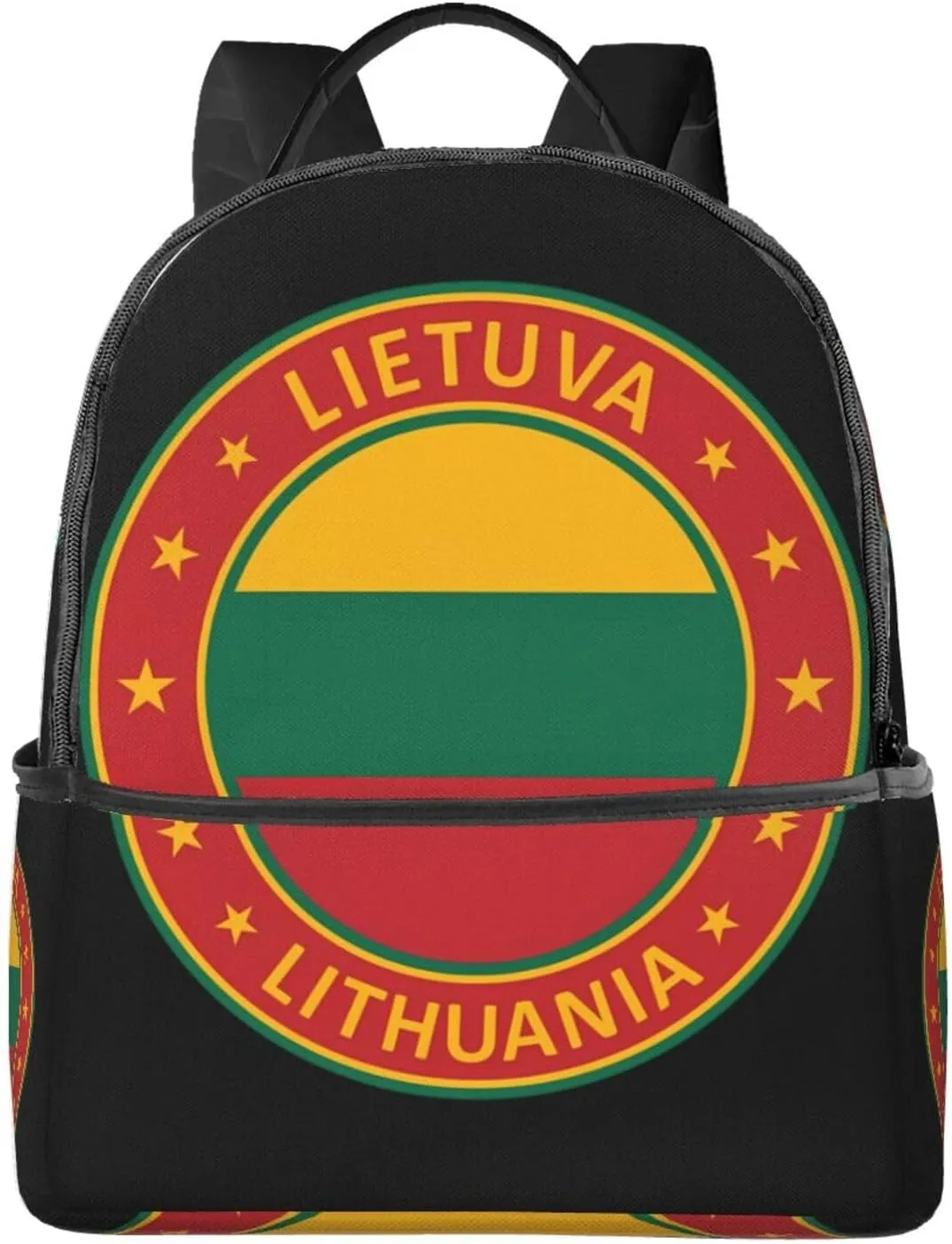 Lithuania Lietuva Flag Casual Backpacks Laptop Backpack Carry-on Daypack Sports Travel Rucksack Lightweight Working Bag for Outdoor Hiking Cycling Walking