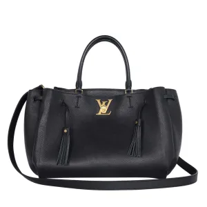 Lockmeto Leather Satchel Crossbody Bag Black