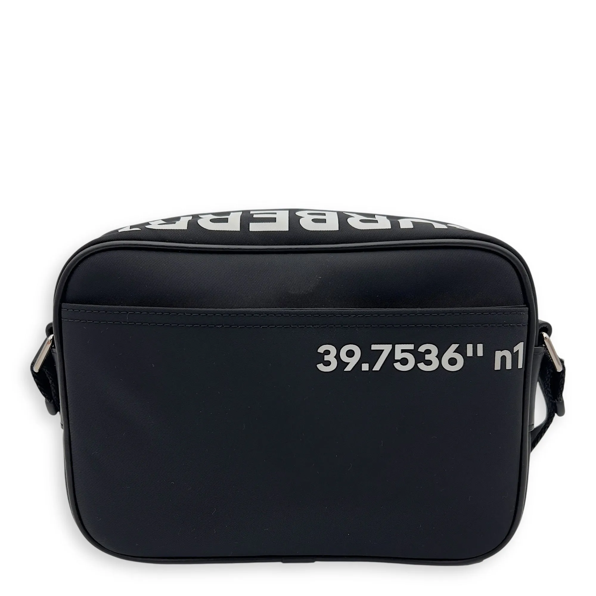 Logo Crossbody Bag Black in Nylon, Silver hardware