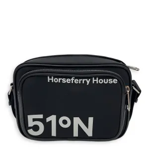 Logo Crossbody Bag Black in Nylon, Silver hardware