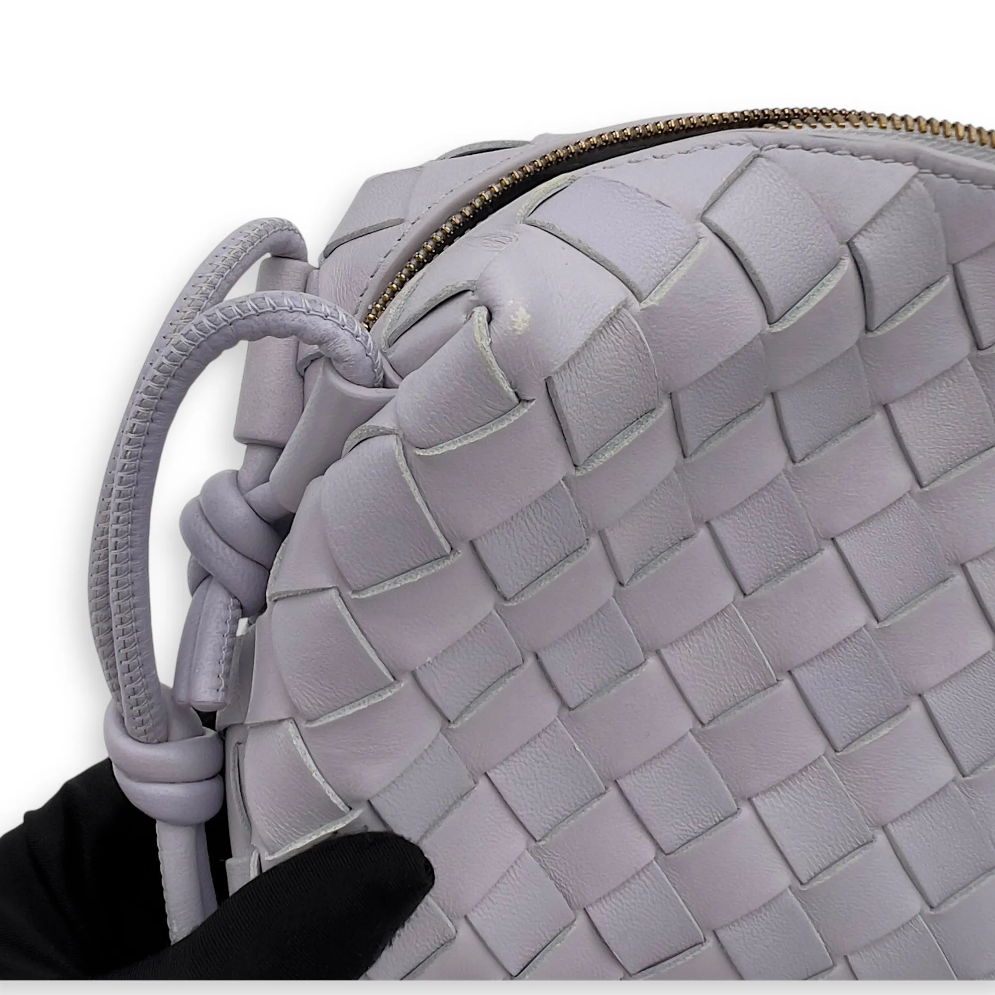 Loop Crossbody Bag Purple in Lambskin, Gold hardware