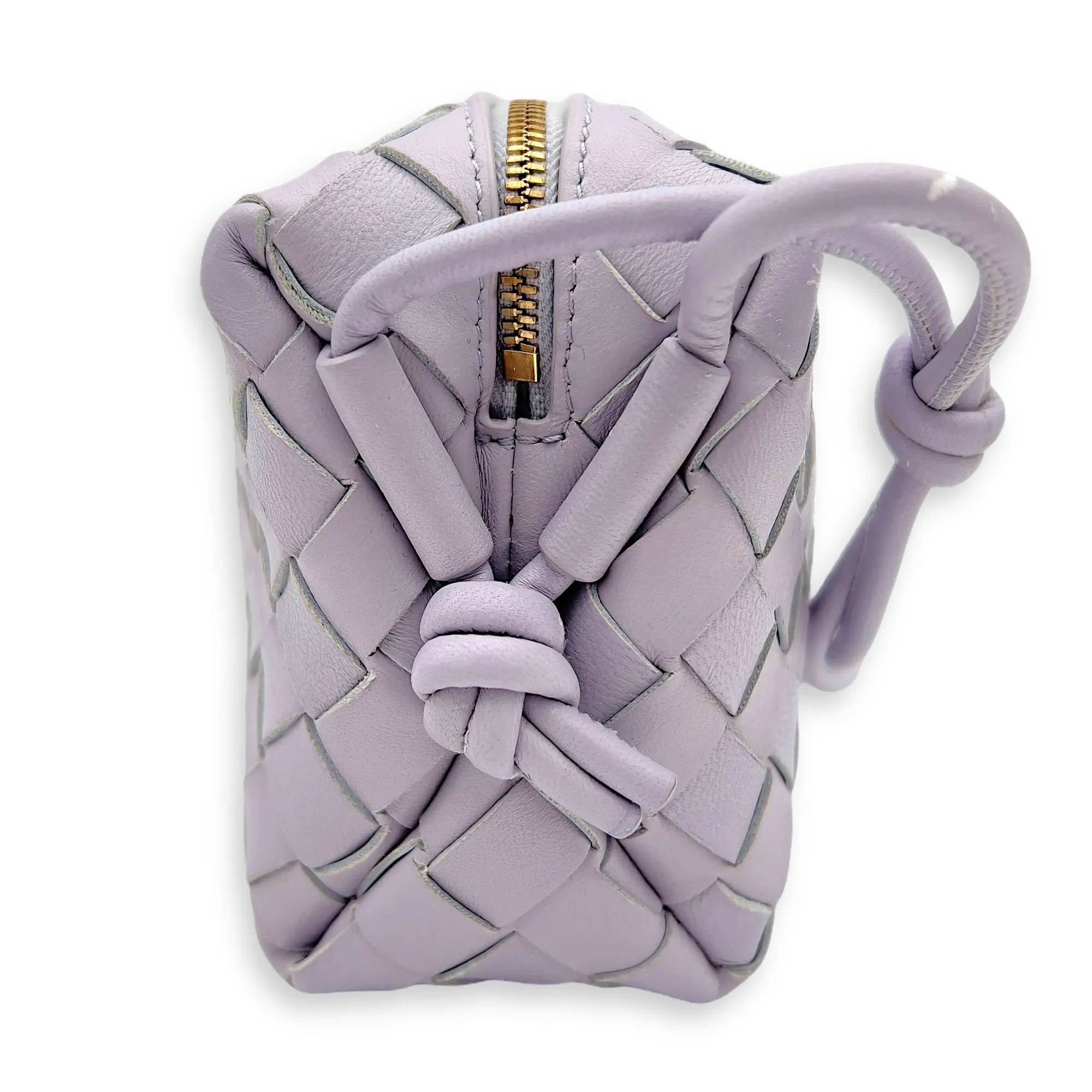 Loop Crossbody Bag Purple in Lambskin, Gold hardware