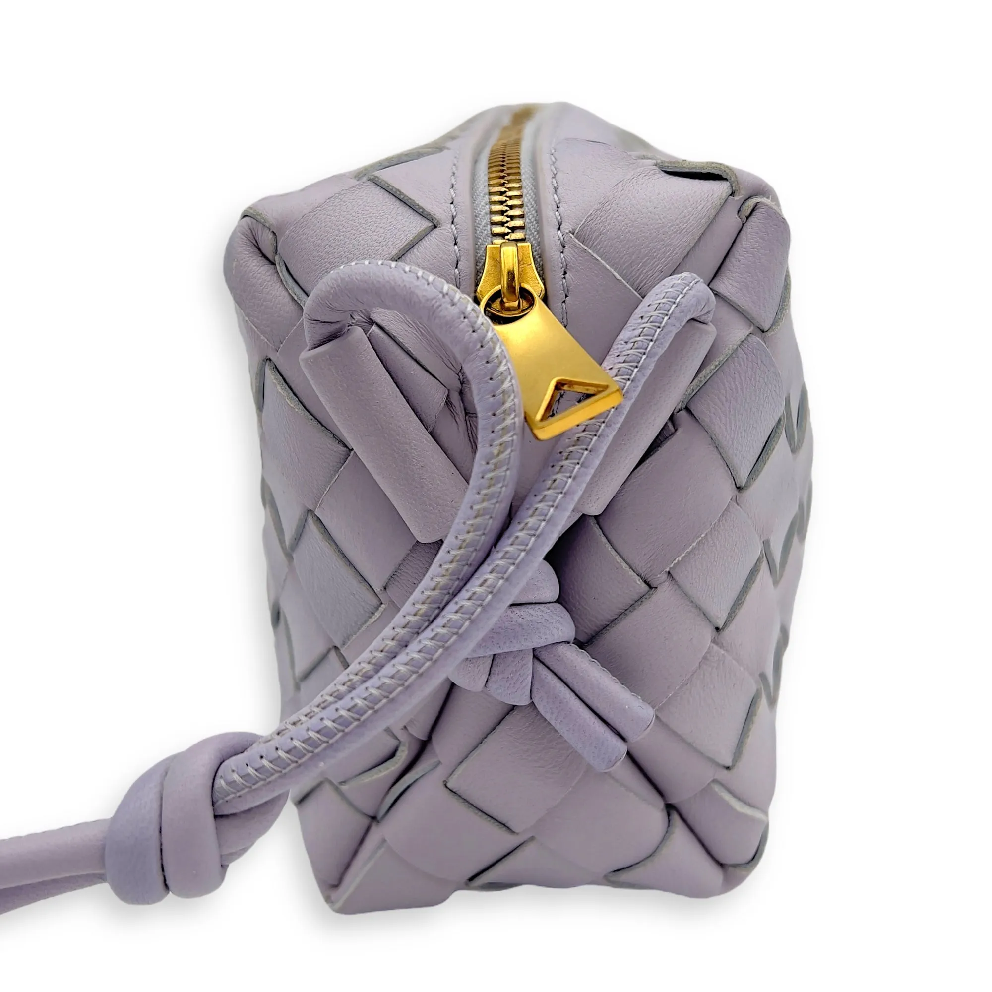 Loop Crossbody Bag Purple in Lambskin, Gold hardware