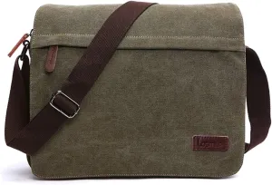 LOSMILE Men's Shoulder Bags, Canvas Shoulder Bags, Laptop Bag, School Bag, for School and Work, for Men and Women