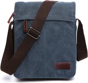 LOSMILE Men's Shoulder Bags, Canvas Shoulder Bags, Laptop Bag, School Bag, for School and Work, for Men and Women